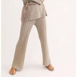 Free People‎ Beach Tan Ribbed Knit Sweater Pants Size XS EUC